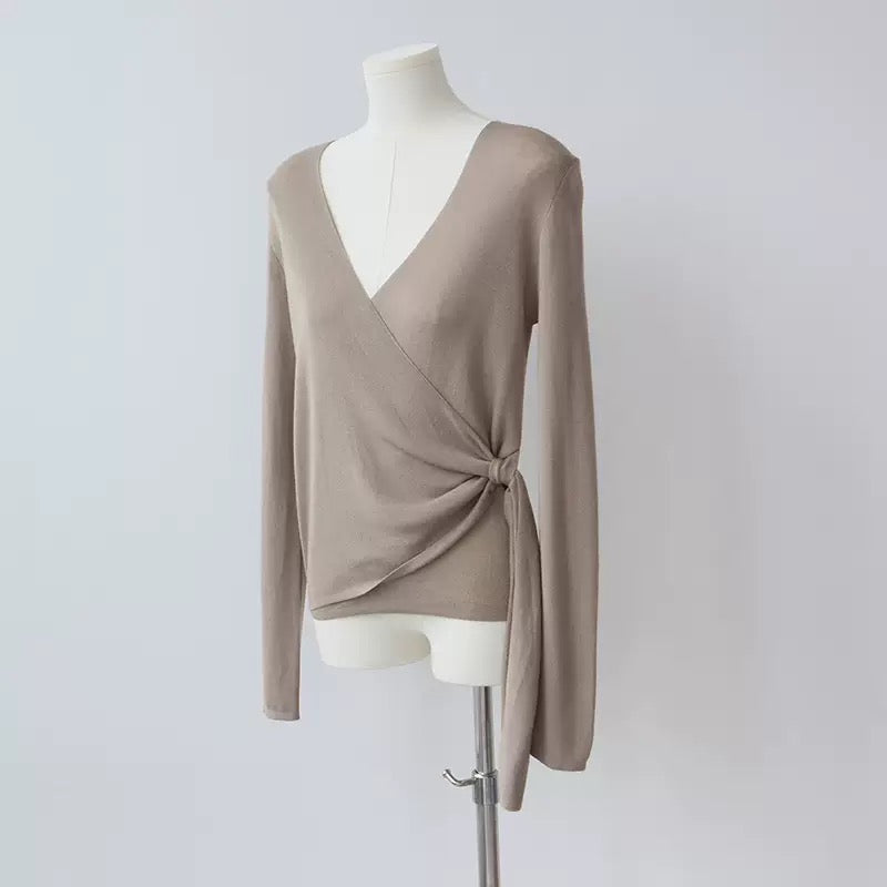 Wrap Around Long Sleeve Top