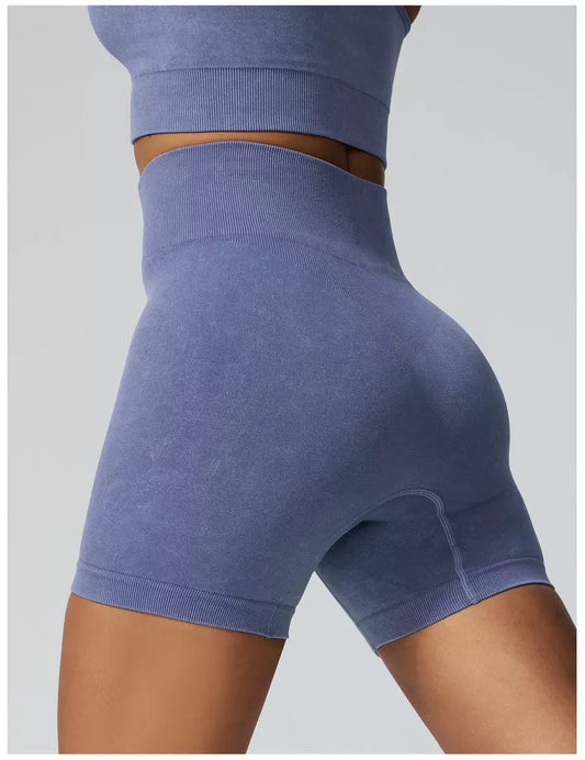 Acid Wash Sports Bra & Shorts Activewear Set