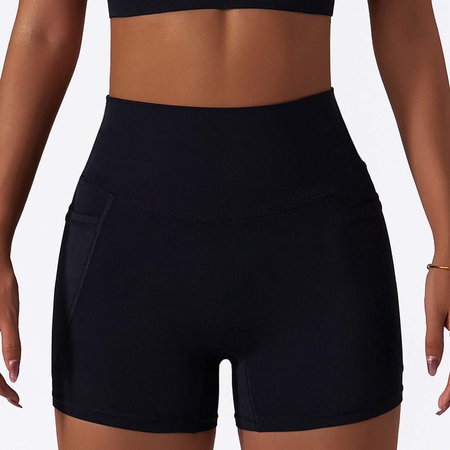 High-Waist Pocket Biker Shorts