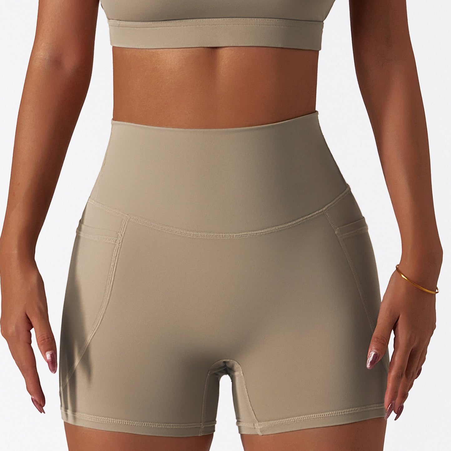 High-Waist Pocket Biker Shorts