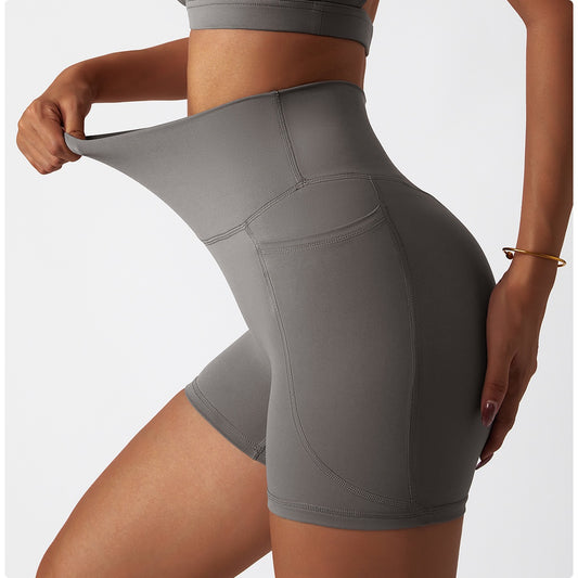 High-Waist Pocket Biker Shorts