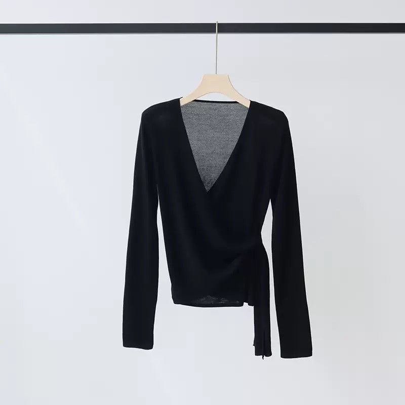 Wrap Around Long Sleeve Top